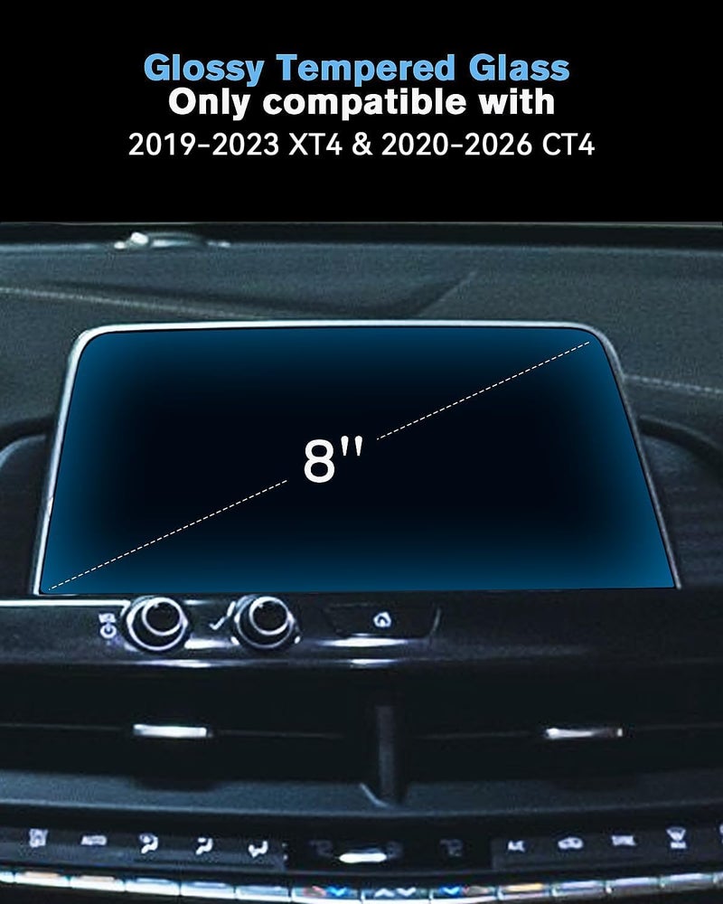 WEIPIN For Glossy Tempered Glass 2019 2020 2021 2022 2023 Cadillac XT4 & 2020 2021 2022 2023 2024 2025 2026 CT4 8 Inch Touchscreen Screen Protector - XT4 & CT4 Accessories - Image 2